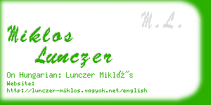 miklos lunczer business card